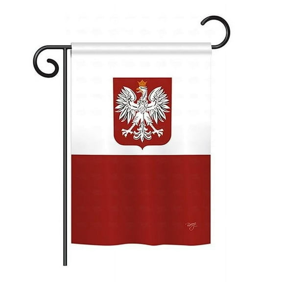 Breeze Decor BD-CY-GS-108078-IP-BO-D-US13-BD 13 x 18.5 in. Poland Flags of the World Nationality Impressions Decorative Vertical Double Sided Garden Flag Set with Banner Pole