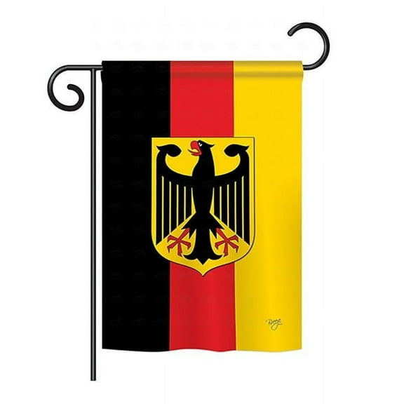 Breeze Decor BD-CY-GS-108085-IP-BO-D-US13-BD 13 x 18.5 in. Germany Flags of the World Nationality Impressions Decorative Vertical Double Sided Garden Flag Set with Banner Pole