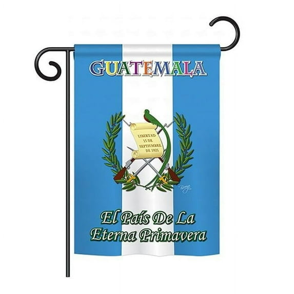 Breeze Decor BD-CY-GS-108096-IP-BO-D-US13-BD 13 x 18.5 in. Guatemala Flags of the World Nationality Impressions Decorative Vertical Double Sided Garden Flag Set with Banner Pole