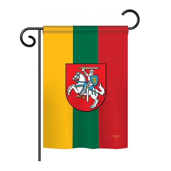 Breeze Decor BD-CY-GS-108198-IP-BO-D-US14-BD 13 x 18.5 in. Lithuania Flags of the World Nationality Impressions Decorative Vertical Double Sided Garden Flag Set with Banner Pole