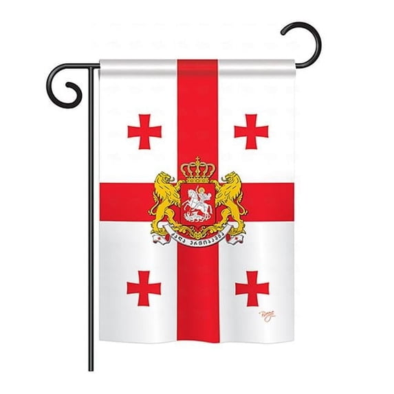 Breeze Decor BD-CY-GS-108212-IP-BO-D-US14-BD 13 x 18.5 in. Georgia Republic Flags of the World Nationality Impressions Decorative Vertical Double Sided Garden Flag Set with Banner Pole