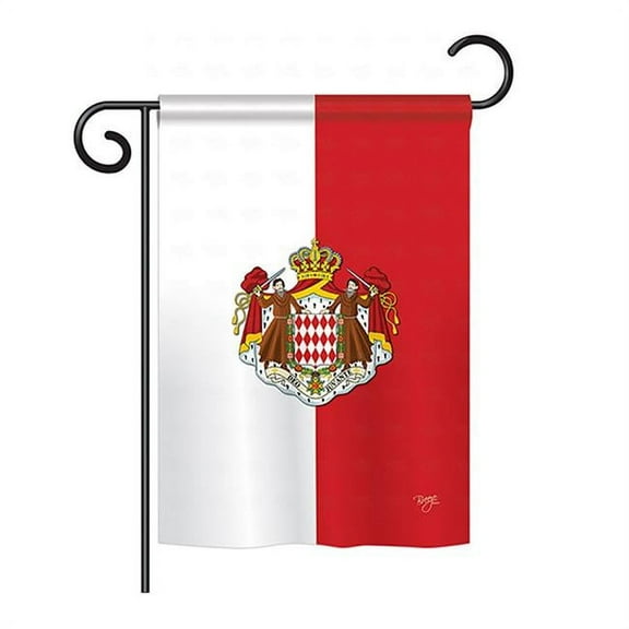 Breeze Decor BD-CY-GS-108322-IP-BO-D-US15-BD 13 x 18.5 in. Monaco Flags of the World Nationality Impressions Decorative Vertical Double Sided Garden Flag Set with Banner Pole