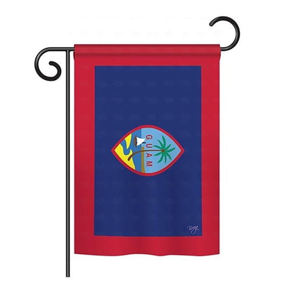 Breeze Decor BD-CY-GS-108353-IP-BO-D-US15-BD 13 x 18.5 in. Guam Flags of the World Nationality Impressions Decorative Vertical Double Sided Garden Flag Set with Banner Pole