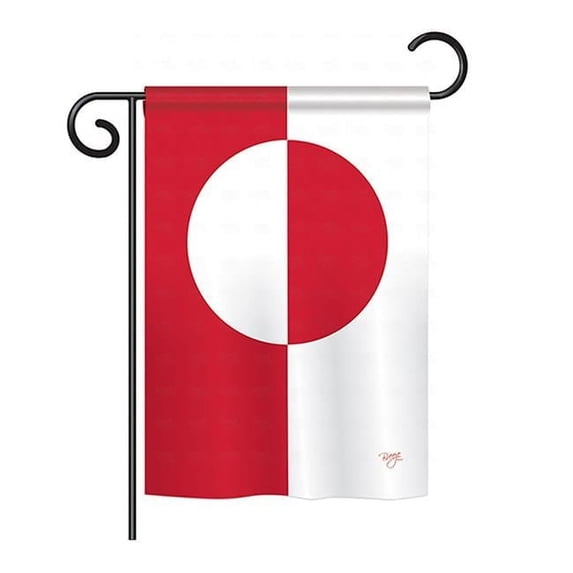 Breeze Decor BD-CY-GS-108377-IP-BO-D-US15-BD 13 x 18.5 in. Greenland Flags of the World Nationality Impressions Decorative Vertical Double Sided Garden Flag Set with Banner Pole