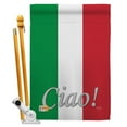 thumbnail image 1 of Breeze Decor BD-CY-HS-108027-IP-BO-D-US13-BD 28 x 40 in. Italian Flags of the World Nationality Impressions Decorative Vertical Double Sided House Flag Set with Pole Bracket & Hardware, 1 of 1