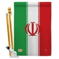 thumbnail image 1 of Breeze Decor BD-CY-HS-108215-IP-BO-D-US14-BD 28 x 40 in. Iran Flags of the World Nationality Impressions Decorative Vertical Double Sided House Flag Set with Pole Bracket & Hardware, 1 of 1