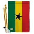 thumbnail image 1 of Breeze Decor BD-CY-HS-108221-IP-BO-D-US14-BD 28 x 40 in. Ghana Flags of the World Nationality Impressions Decorative Vertical Double Sided House Flag Set with Pole Bracket & Hardware, 1 of 1