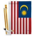 thumbnail image 1 of Breeze Decor BD-CY-HS-108259-IP-BO-D-US15-BD 28 x 40 in. Malaysia Flags of the World Nationality Impressions Decorative Vertical Double Sided House Flag Set with Pole Bracket & Hardware, 1 of 1
