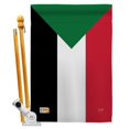 thumbnail image 1 of Breeze Decor BD-CY-HS-108297-IP-BO-D-US15-BD 28 x 40 in. Sudan Flags of the World Nationality Impressions Decorative Vertical Double Sided House Flag Set with Pole Bracket & Hardware, 1 of 1