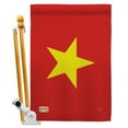 thumbnail image 1 of Breeze Decor BD-CY-HS-108325-IP-BO-D-US15-BD 28 x 40 in. Vietnam Flags of the World Nationality Impressions Decorative Vertical Double Sided House Flag Set with Pole Bracket & Hardware, 1 of 1
