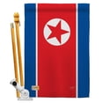 thumbnail image 1 of Breeze Decor BD-CY-HS-108328-IP-BO-D-US15-BD 28 x 40 in. North Korea Flags of the World Nationality Impressions Decorative Vertical Double Sided House Flag Set with Pole Bracket & Hardware, 1 of 1
