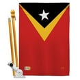 thumbnail image 1 of Breeze Decor BD-CY-HS-108332-IP-BO-D-US15-BD 28 x 40 in. East Timor Flags of the World Nationality Impressions Decorative Vertical Double Sided House Flag Set with Pole Bracket & Hardware, 1 of 1