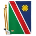 thumbnail image 1 of Breeze Decor BD-CY-HS-108364-IP-BO-D-US15-BD 28 x 40 in. Namibia Flags of the World Nationality Impressions Decorative Vertical Double Sided House Flag Set with Pole Bracket Hardware, 1 of 1