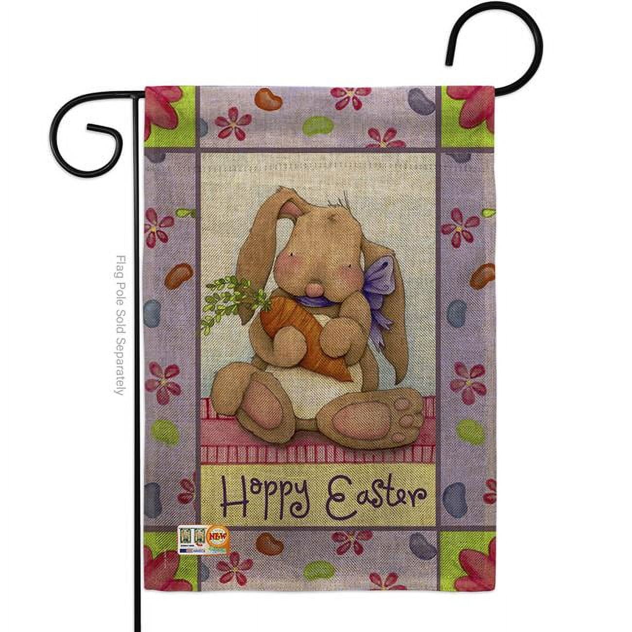 Spring Easter Bunny Polyester Garden Flag with Sleeve