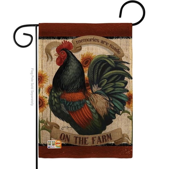 Breeze Decor BD-FA-G-110116-IP-DB-D-US18-WA 13 x 18.5 in. Memories on the Farm Burlap Nature Animals Impressions Decorative Vertical Double Sided Garden Flag