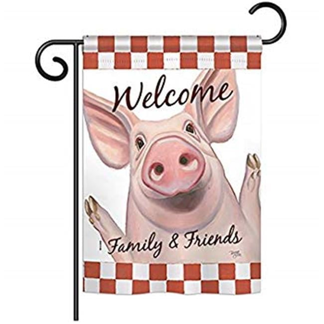 Welcome Piggy Farm Animals Decorative Garden Flag