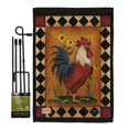 thumbnail image 1 of Breeze Decor BD-FA-GS-110073-IP-BO-D-US13-SB 13 x 18.5 in. Rooster Nature Farm Animals Vertical Double Sided Mini Garden Flag Set with Banner Pole, 1 of 1