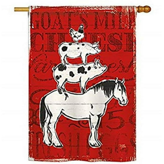 Breeze Decor BD-FA-H-110122-IP-BO-D-US18-WA 28 x 40 in. Farm Life Nature Animals Impressions Decorative Vertical Double Sided House Flag