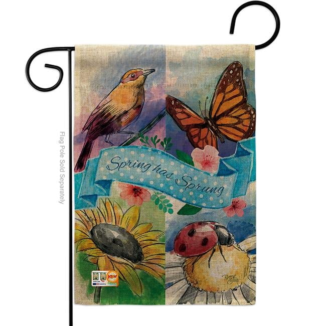 Spring Has Sprung Floral Impressions Double-Sided Garden Flag Set