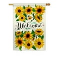 thumbnail image 1 of Breeze Decor BD-FL-H-104091-IP-BO-DS02-US 28 x 40 in. Everyday Floral Impressions Decorative Vertical House Flag - Welcome Sunflowers Bouquet Spring, 1 of 4