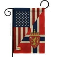 thumbnail image 1 of Breeze Decor BD-FS-G-108386-IP-DB-D-US16-BD 13 x 18.5 in. US Norway Friendship Burlap Flags of the World Impressions Decorative Vertical Double Sided Garden Flag, 1 of 1