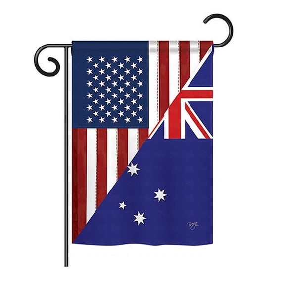 Breeze Decor BD-FS-G-108392-IP-BO-DS02-US US Australia Friendship Flag - s of the World - Everyday US Friendship Impressions Decorative Vertical Garden Flag - 13 x 18.5 in.