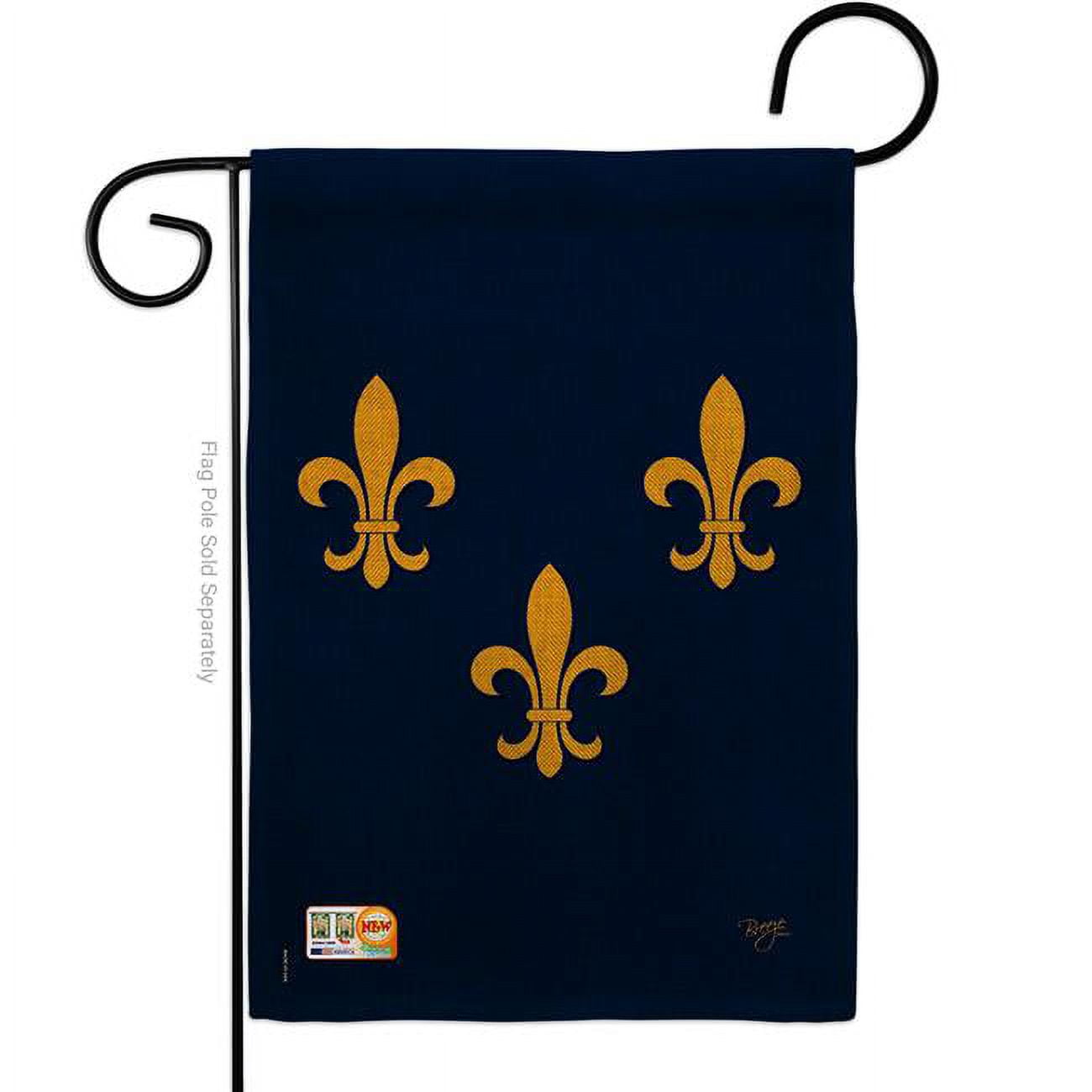 Patriotic Fleur De Lys Double-Sided Burlap Garden Flag Set