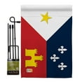 thumbnail image 1 of Breeze Decor BD-FU-GS-118008-IP-BO-D-US13-BD 13 x 18.5 in. Acadiana Interests Fleur De Lys Impressions Decorative Vertical Double Sided Garden Flag Set with Banner Pole, 1 of 1