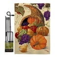 thumbnail image 1 of Breeze Decor BD-HA-GS-113041-IP-BO-D-US12-PL 13 x 18.5 in. Cornucopia Fall Harvest & Autumn Vertical Double Sided Mini Garden Flag Set with Banner Pole, 1 of 1