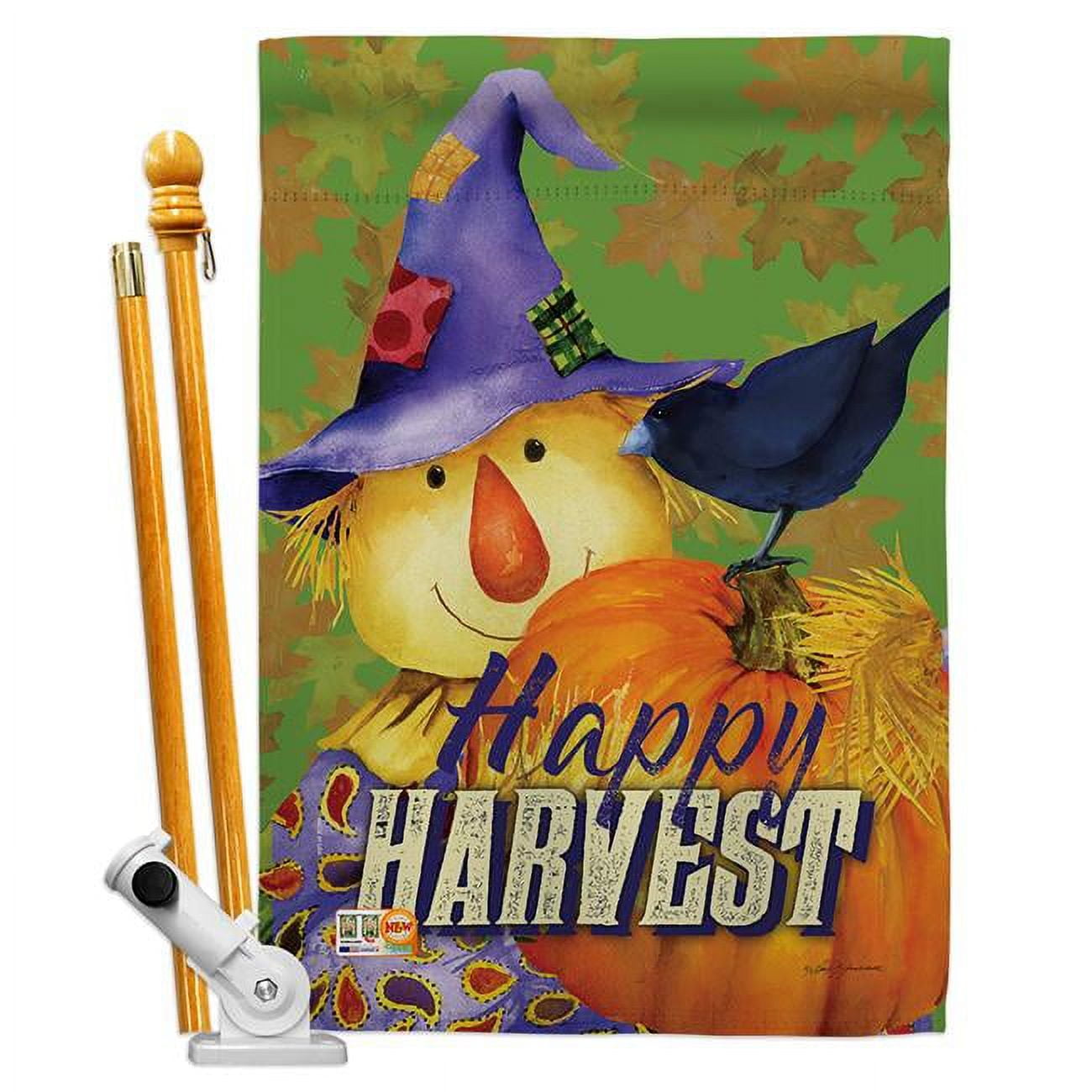 Breeze Decor Happy Harvest Scarecrow Garden Flag Set Fall & Autumn Pumkins ＿並行輸入品 Breeze Decor Happy Harvest Garden Flag Set Wall Hanger Fall \u0026 Autumn  Scarecrow Pumkins Sunflower Leaves Season Autumntime House Decoration  Banner