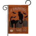 thumbnail image 1 of Breeze Decor BD-HO-G-112081-IP-DB-D-US18-WA 13 x 18.5 in. Haunting We Go Burlap Fall Halloween Impressions Decorative Vertical Double Sided Garden Flag, 1 of 1