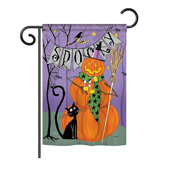 Breeze Decor BD-HO-G-112085-IP-BO-DS02-US 13 x 18.5 in. Seasonal Halloween Impressions Decorative Vertical Garden Flag - Spooky Pumpkin Men Fall