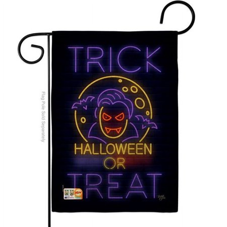 Breeze Decor BD-HO-G-112087-IP-DB-D-US18-BD 13 x 18.5 in. Halloween Dracula Burlap Fall Impressions Decorative Vertical Double Sided Garden Flag
