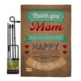 thumbnail image 1 of Breeze Decor BD-MD-GS-115099-IP-BO-D-US14-BD 13 x 18.5 in. Thanks Mom Summer Mothers Day Impressions Decorative Vertical Double Sided Garden Flag Set with Banner Pole, 1 of 1