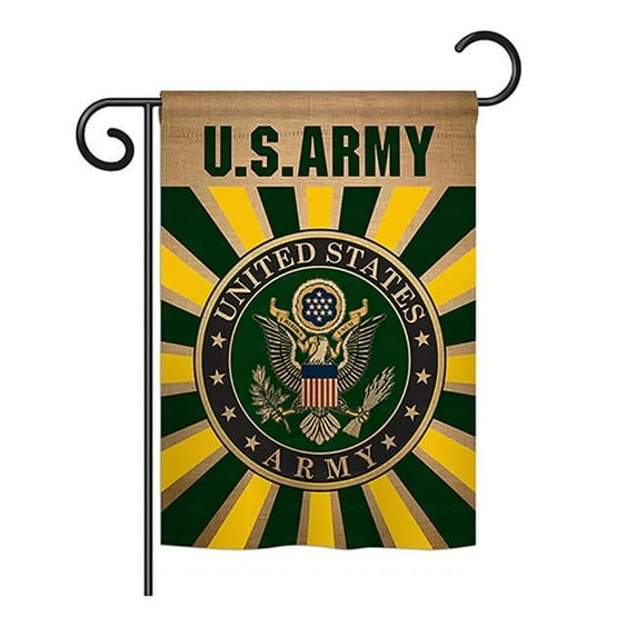 Breeze Decor BD-MI-G-108396-IP-DB-DS02-US Army Burlap Americana - Everyday Military Impressions Decorative Vertical Garden Flag - 13 x 18.5 in.