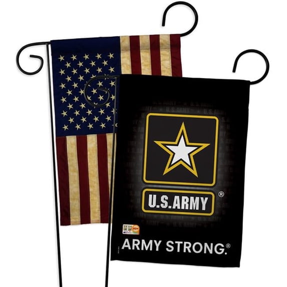Breeze Decor BD-MI-GP-108061-IP-BOAA-D-IM10-UA 13 x 18.5 in. Military Impressions Decorative Vertical Double Sided USA Vintage U.S. Army Americana Applique Garden Flags - Pack of 2