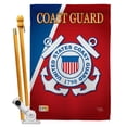 thumbnail image 1 of Breeze Decor BD-MI-HS-108056-IP-BO-D-US10-CG 28 x 40 in. Coast Guard Americana Military Impressions Decorative Vertical Double Sided House Flag Set with Pole Bracket Hardware, 1 of 1
