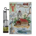 thumbnail image 1 of Breeze Decor BD-NA-GS-107053-IP-BO-D-US18-SB 13 x 18.5 in. Seaside Lighthouse Coastal Nautical Impressions Decorative Vertical Double Sided Garden Flag Set with Banner Pole, 1 of 1