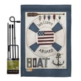 thumbnail image 1 of Breeze Decor BD-NA-GS-107054-IP-BO-D-US18-SB 13 x 18.5 in. Welcome Aboard Coastal Nautical Impressions Decorative Vertical Double Sided Garden Flag Set with Banner Pole, 1 of 1