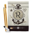 thumbnail image 1 of Breeze Decor BD-NA-HS-130200-IP-BO-D-US14-BD 28 x 40 in. Nautical R Initial Coastal Impressions Decorative Vertical Double Sided House Flag Set & Pole Bracket Hardware, 1 of 1