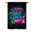 thumbnail image 1 of Breeze Decor BD-NE-H-116010-IP-BO-D-US17-BD H116010-BO Popping Happy New Year Winter Impressions Decorative Vertical 28 x 40 in. Double Sided House Flag, 1 of 1