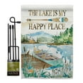 thumbnail image 1 of Breeze Decor BD-OU-GS-109070-IP-BO-D-US18-WA 13 x 18.5 in. Lake is Happy Place Nature Outdoor Impressions Decorative Vertical Double Sided Garden Flag Set with Banner Pole, 1 of 1