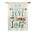 thumbnail image 1 of Breeze Decor BD-OU-H-109050-IP-BO-D-US18-WA 28 x 40 in. All You Need Is Love & Lake Nature Outdoor Impressions Decorative Vertical Double Sided House Flag, 1 of 4