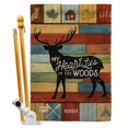 thumbnail image 1 of Breeze Decor BD-OU-HS-109053-IP-BO-D-US18-WA 28 x 40 in. My Heart Lies in the Woods Nature Outdoor Impressions Decorative Vertical Double Sided House Flag Set & Pole Bracket Hardware, 1 of 1