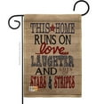 thumbnail image 1 of Breeze Decor BD-PA-G-111084-IP-DB-D-US18-SB 13 x 18.5 in. This Home Star & Stripes Burlap Americana Patriotic Impressions Decorative Vertical Double Sided Garden Flag, 1 of 1