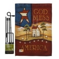 thumbnail image 1 of Breeze Decor BD-PA-GS-111090-IP-BO-D-US18-SB 13 x 18.5 in. God Bless America Americana Patriotic Vertical Double Sided Mini Garden Flag Set with Banner Pole, 1 of 1