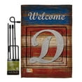 thumbnail image 1 of Breeze Decor BD-PA-GS-130108-IP-BO-D-US14-BD 13 x 18.5 in. Patriotic D Initial Americana Impressions Decorative Vertical Double Sided Garden Flag Set with Banner Pole, 1 of 1