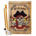 thumbnail image 1 of Breeze Decor BD-PI-HS-107059-IP-BO-D-US18-BD 28 x 40 in. Vertical Ahoy Pirate Coastal Impressions Decorative Double Sided House Flag Set with Pole & Bracket Hardware, 1 of 1