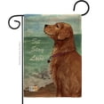 thumbnail image 1 of Breeze Decor BD-PT-G-110084-IP-DB-D-US16-AL 13 x 18.5 in. Golden Stay Love Burlap Nature Pets Impressions Decorative Vertical Double Sided Garden Flag, 1 of 1