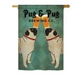 thumbnail image 1 of Breeze Decor BD-PT-H-110111-IP-BO-DS02-US 28 x 40 in. Pug & Pug Brewing Nature - Everyday Pets Impressions, Decorative Vertical House Flag, 1 of 2